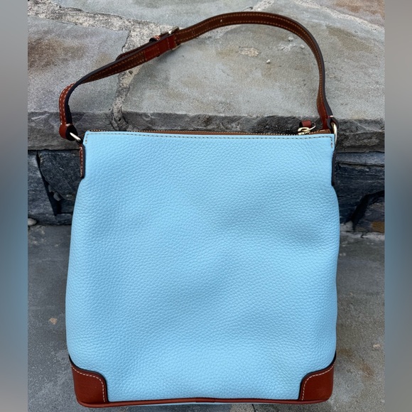 Dooney & Bourke Pebble Grain Cross Body Pale Blue Bag Purse - Picture 4 of 8